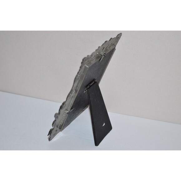 Vtg Pewter Angel Cupid  Picture Frame Victorian Style ornate 3X5 - Picture 7 of 10